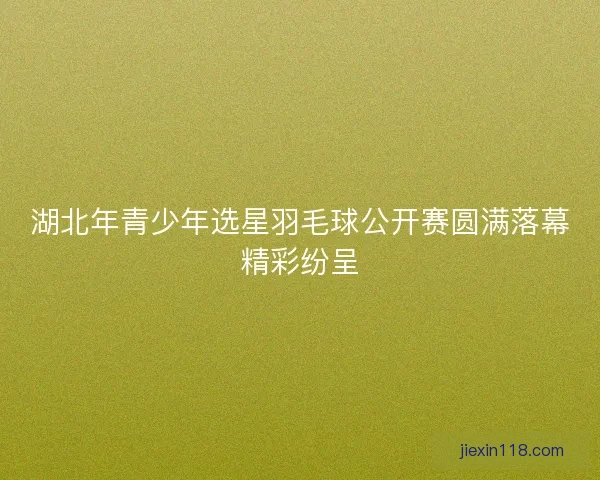 湖北年青少年选星羽毛球公开赛圆满落幕精彩纷呈